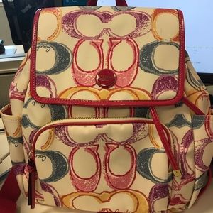 Brand new coach scribble canvas backpack